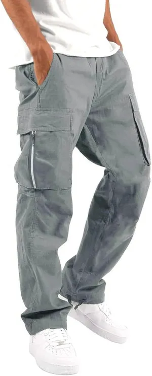 2023 Men's Casual Cargo Pants with Multi Pockets Stylish Plus Size Hiking Pants Workout Joggers Sweatpants Trousers for Men