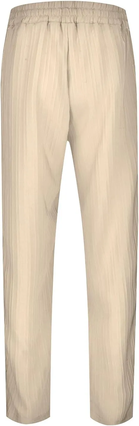 2023 Mens Linen Harem Capri Pants Plus Size Lightweight Loose Drawstring Elastic Waist Trousers Casual Beach Yoga Sweatpants