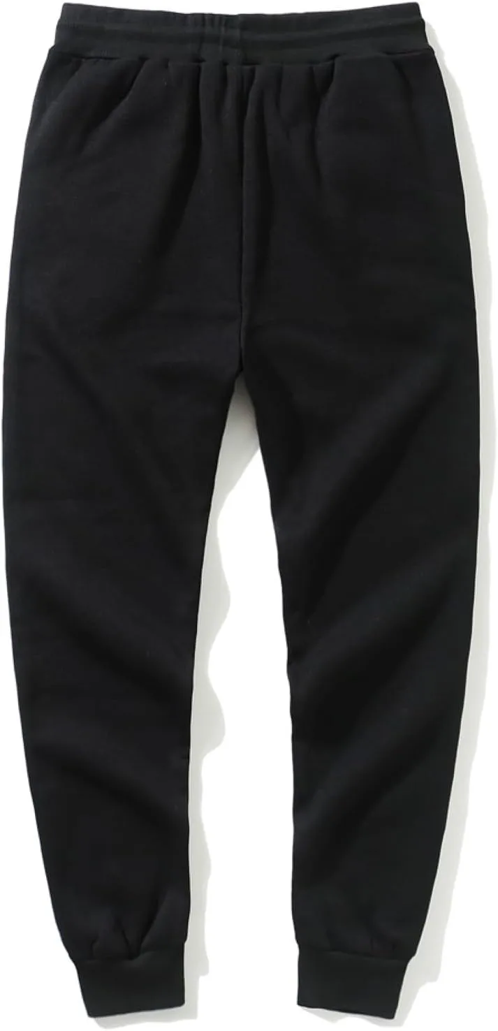 2024 Cargo Sweatpants for Men Stylish Fleece Joggers Pants Elastic Waist Baggy Drawstring Trousers Bottoms with Pockets