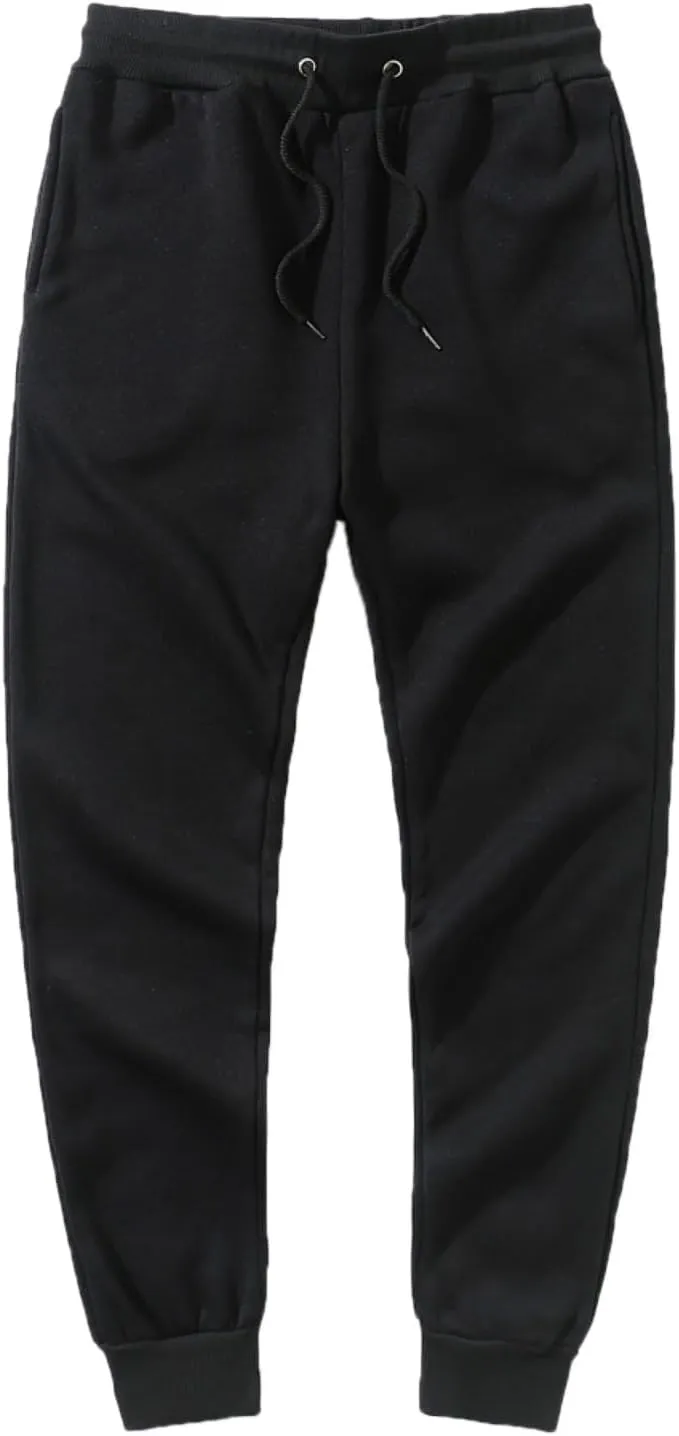 2024 Cargo Sweatpants for Men Stylish Fleece Joggers Pants Elastic Waist Baggy Drawstring Trousers Bottoms with Pockets