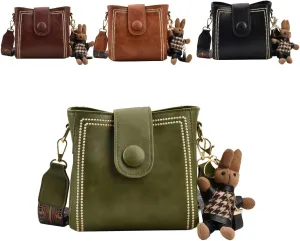 2025 New Bootara Bucket Bag for Women, Vintage Bunny Charm Bucket Bag, Waterproof Convertible Crossbody & Spacious Travel