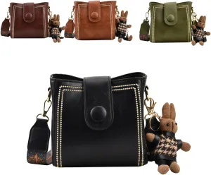 2025 New Bootara Bucket Bag for Women, Vintage Bunny Charm Bucket Bag, Waterproof Convertible Crossbody & Spacious Travel