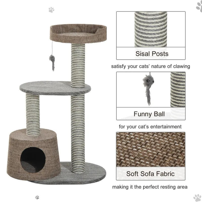 35" Cat Tree Scratching Post - Brown