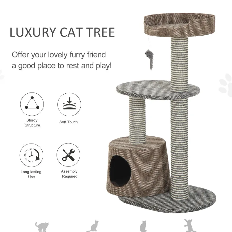35" Cat Tree Scratching Post - Brown
