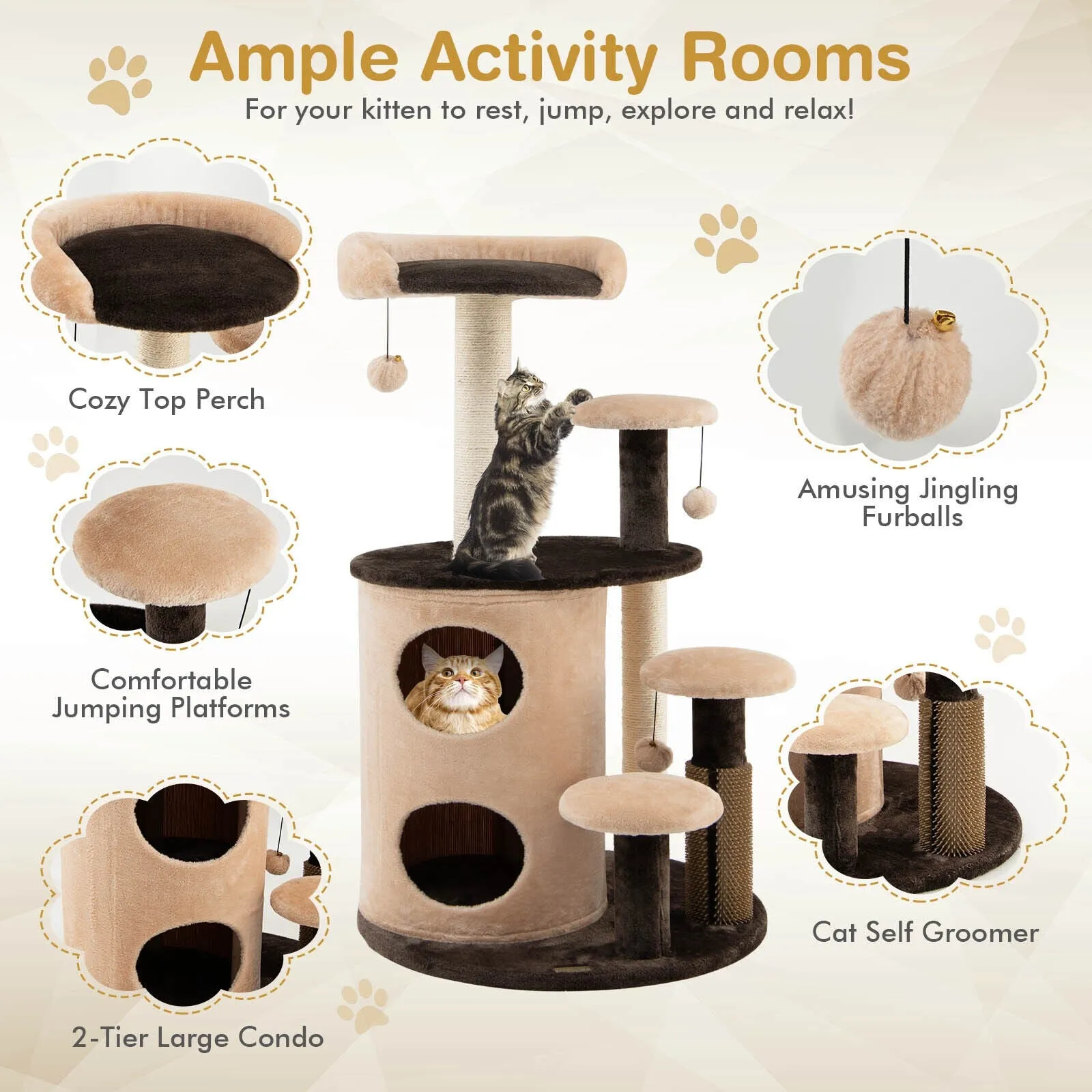 40" Cat Tree - Brown