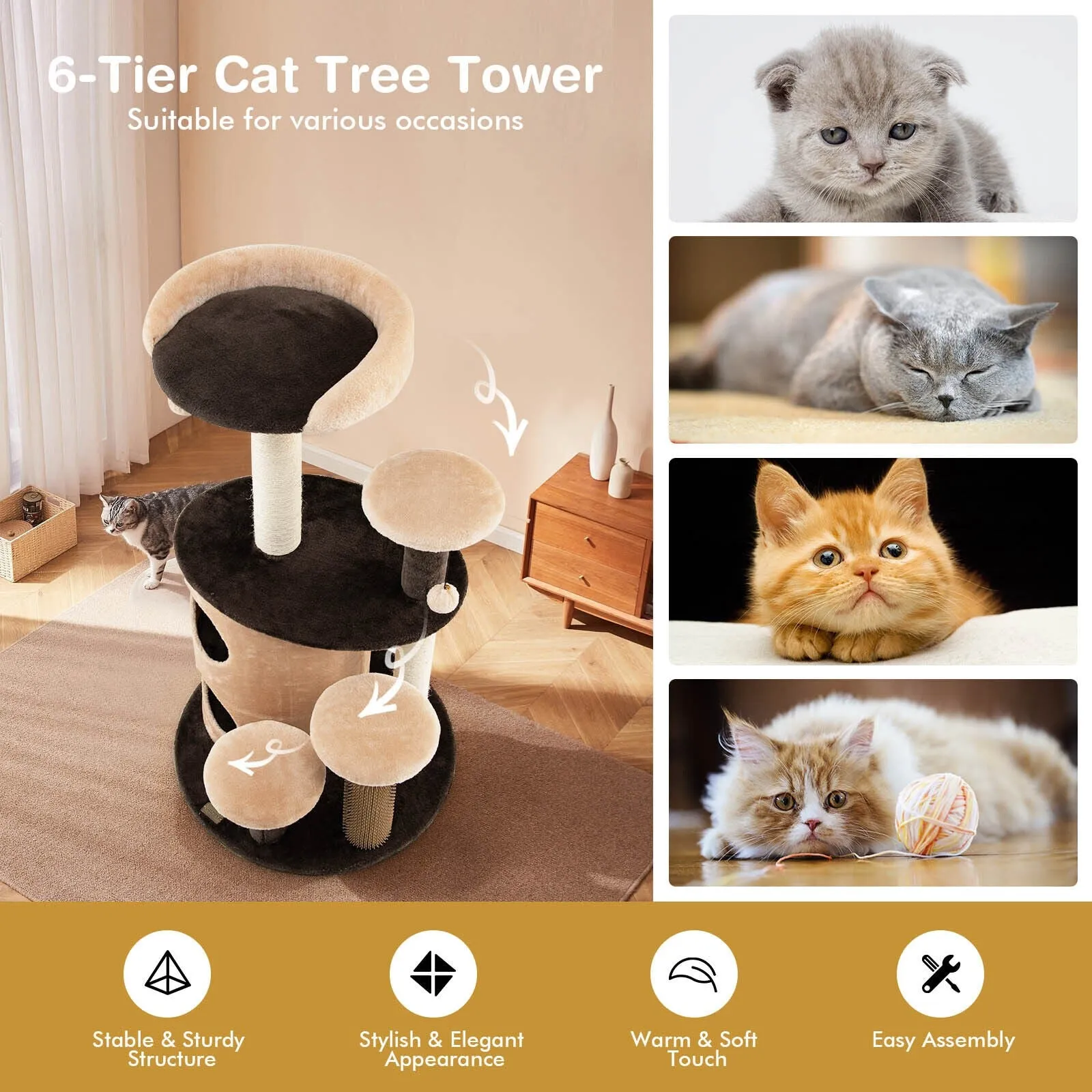 40" Cat Tree - Brown