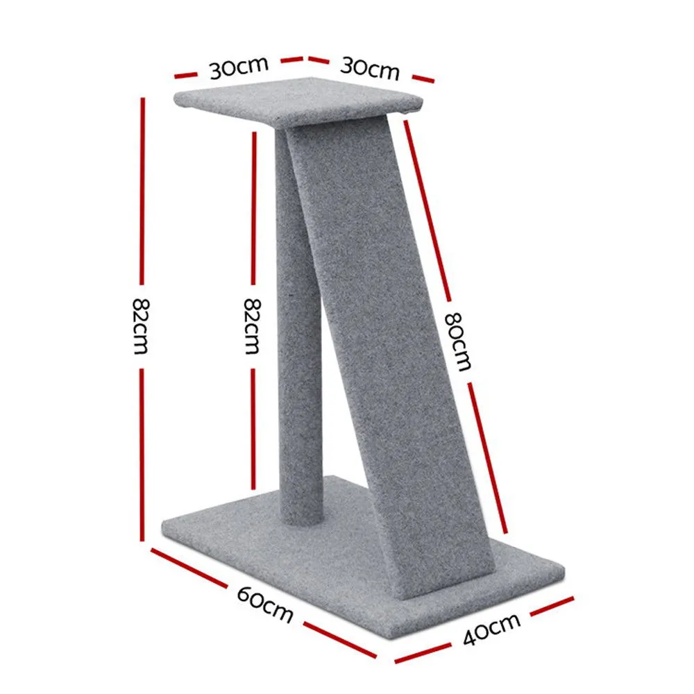 82cm Dual-Level Cat Tree with Ramp, Plush Velvet – i.Pet