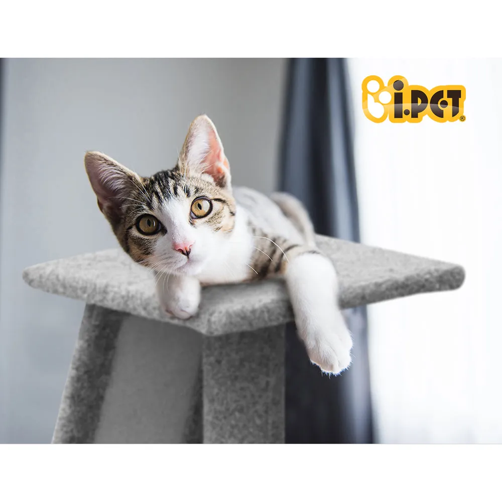 82cm Dual-Level Cat Tree with Ramp, Plush Velvet – i.Pet