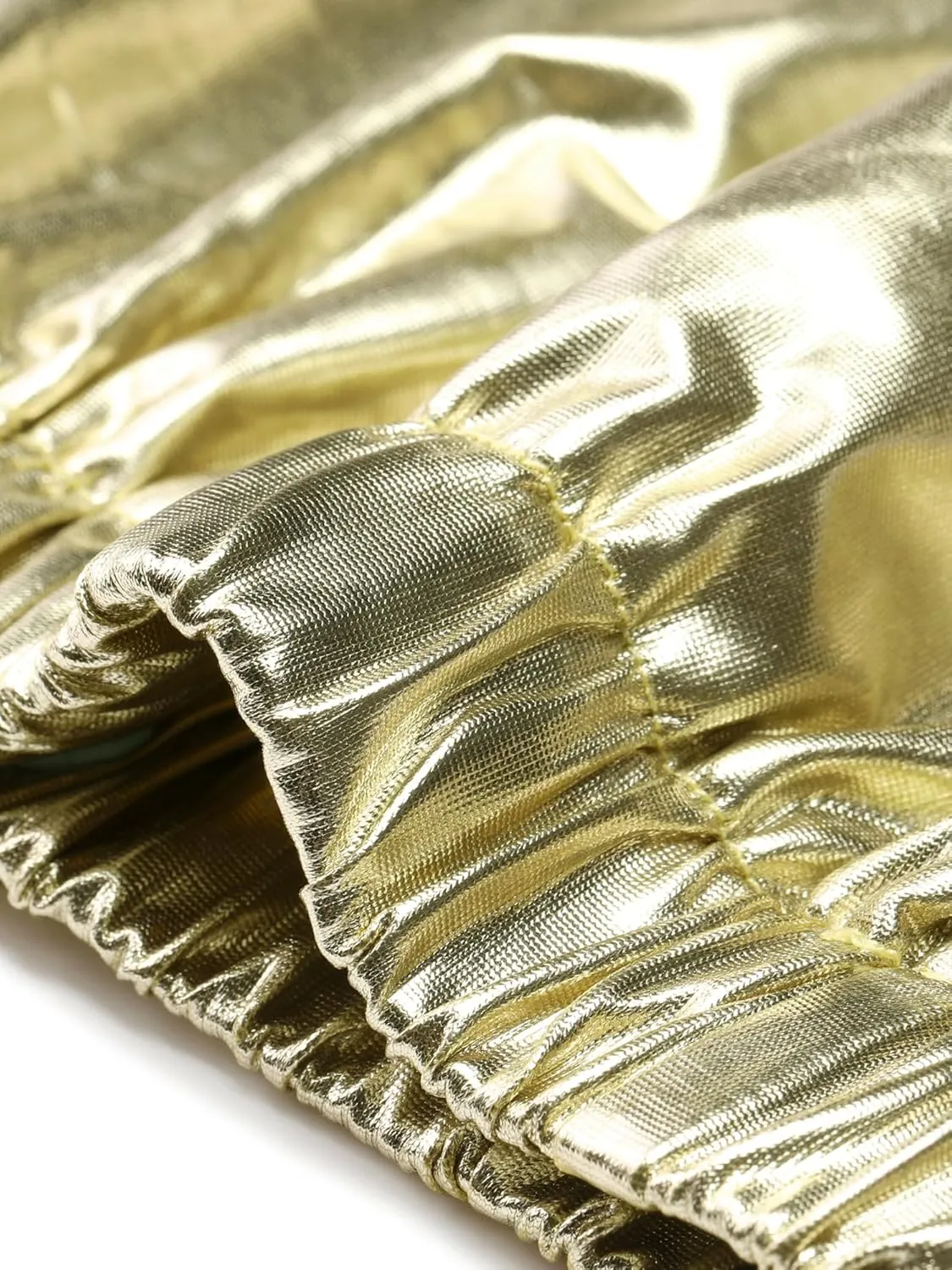 Agnes Orinda Plus Size Jogger Pants for Women Metallic Shiny High Waist Stretchy Wear Holographic Trousers Sweatpant