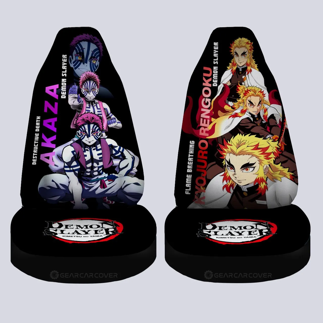 Akaza And Rengoku Car Seat Covers Custom