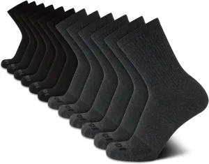 AND1 Men's Mid Crew Socks - 12 Pack Moisture Control Performance Cushioned Short Athletic Socks for Men (Shoe Size: 6-12.5)