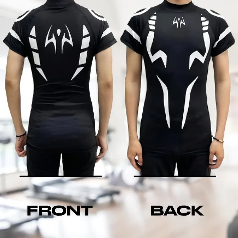 Anime Long Sleeve Compression Shirts for Men and Short Sleeve Gym Wear Athletic Workout Gear Top Shirt