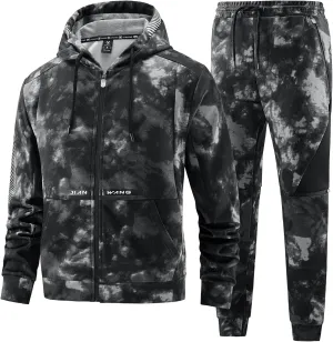 ANOTWENER Mens Tracksuit 2 Piece Hoodie Long Sleeve Full Zip Activewear Jogging Casual Sweatsuit Running Sets for Men
