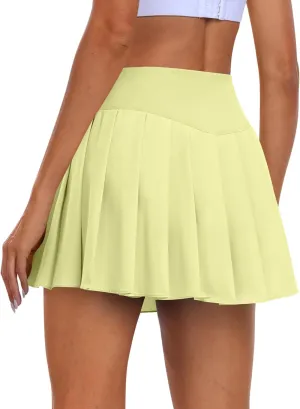ANRABESS Pleated Tennis Skirt for Women with Shorts High Waisted Athletic Workout Golf Skirts Casual Skater Skorts