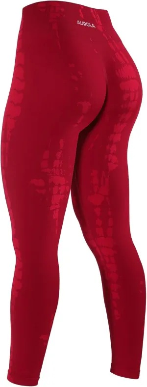AUROLA Serpent Snake Seamless Scrunch Workout Leggings for Women,Girls Squat Proof Ribbed Thick Active Gym Pants