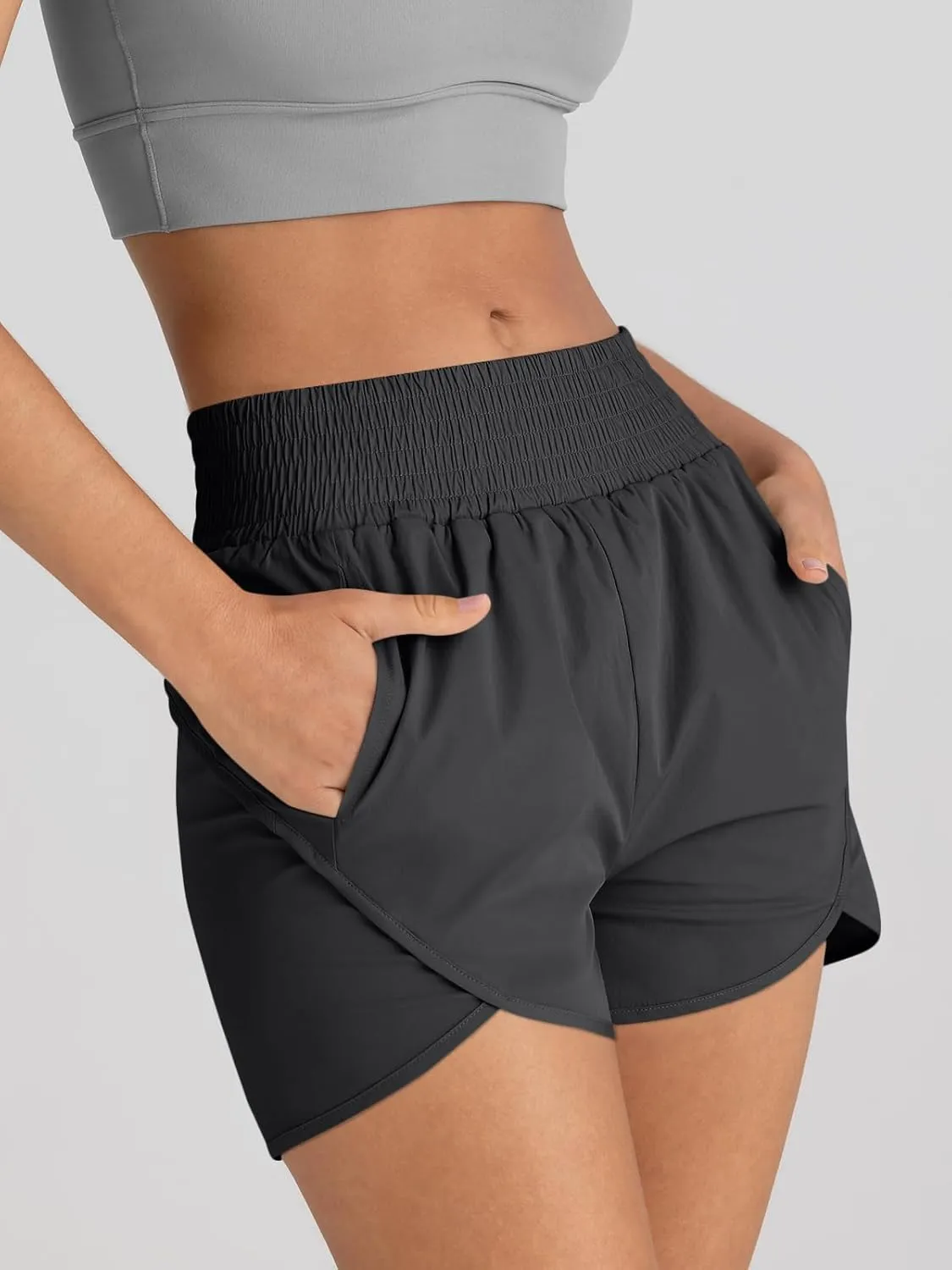 AUTOMET Womens Athletic Shorts High Waisted Running Pants Gym Workout Casual Sport Clothes with Pockets 2025