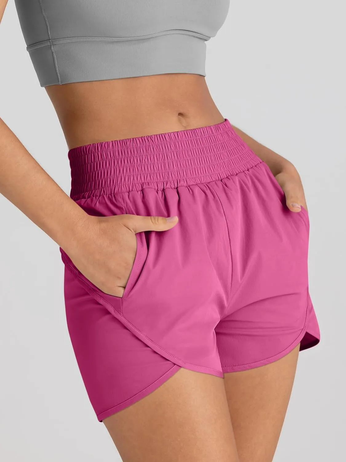 AUTOMET Womens Athletic Shorts High Waisted Running Pants Gym Workout Casual Sport Clothes with Pockets 2025