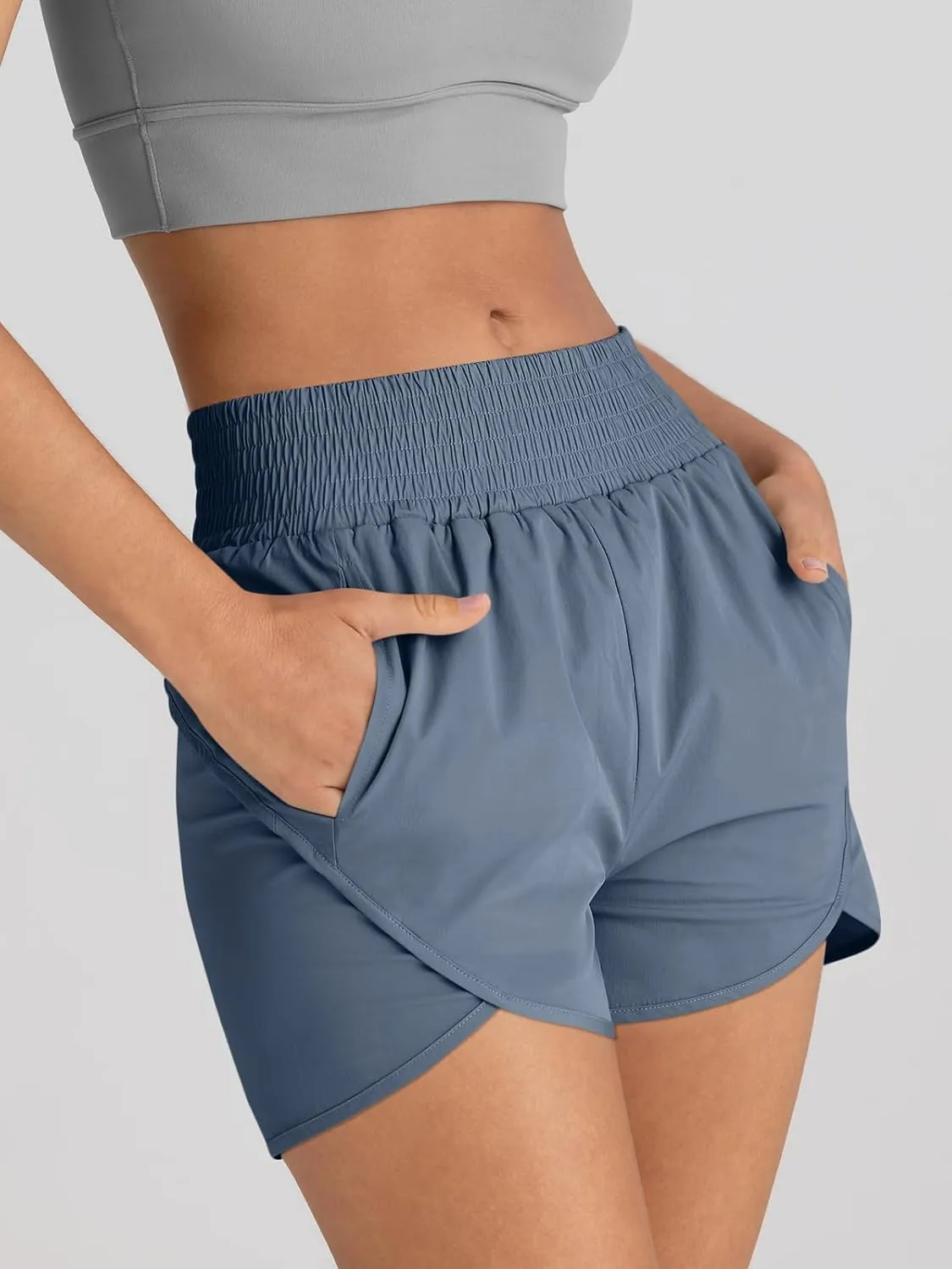 AUTOMET Womens Athletic Shorts High Waisted Running Pants Gym Workout Casual Sport Clothes with Pockets 2025
