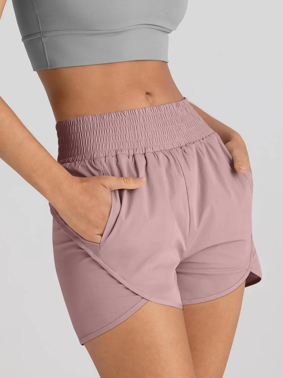 AUTOMET Womens Athletic Shorts High Waisted Running Pants Gym Workout Casual Sport Clothes with Pockets 2025
