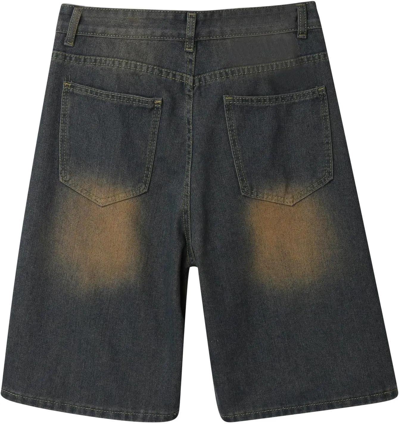 Baggy Jean Shorts for Men Casual Loose Fit Hip Hop Skateboard Denim Shorts Streetwear