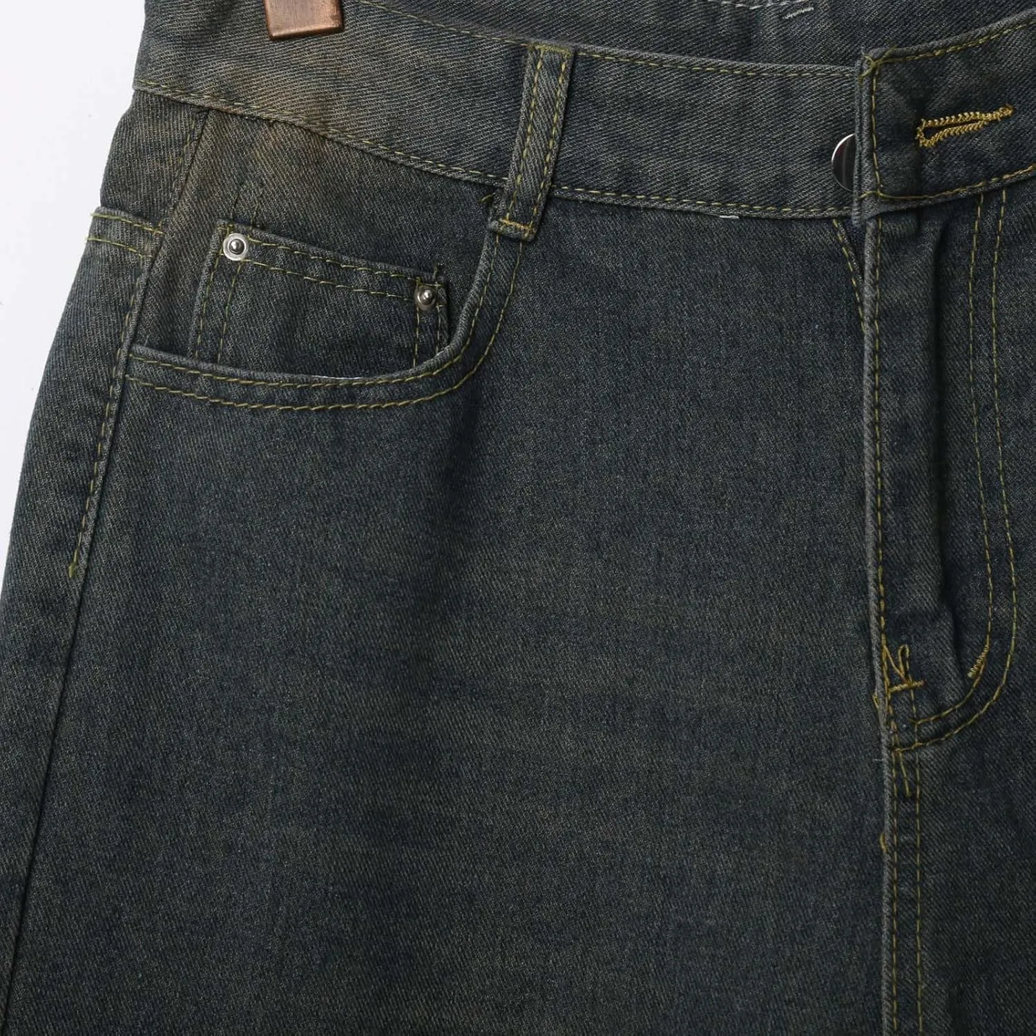 Baggy Jean Shorts for Men Casual Loose Fit Hip Hop Skateboard Denim Shorts Streetwear