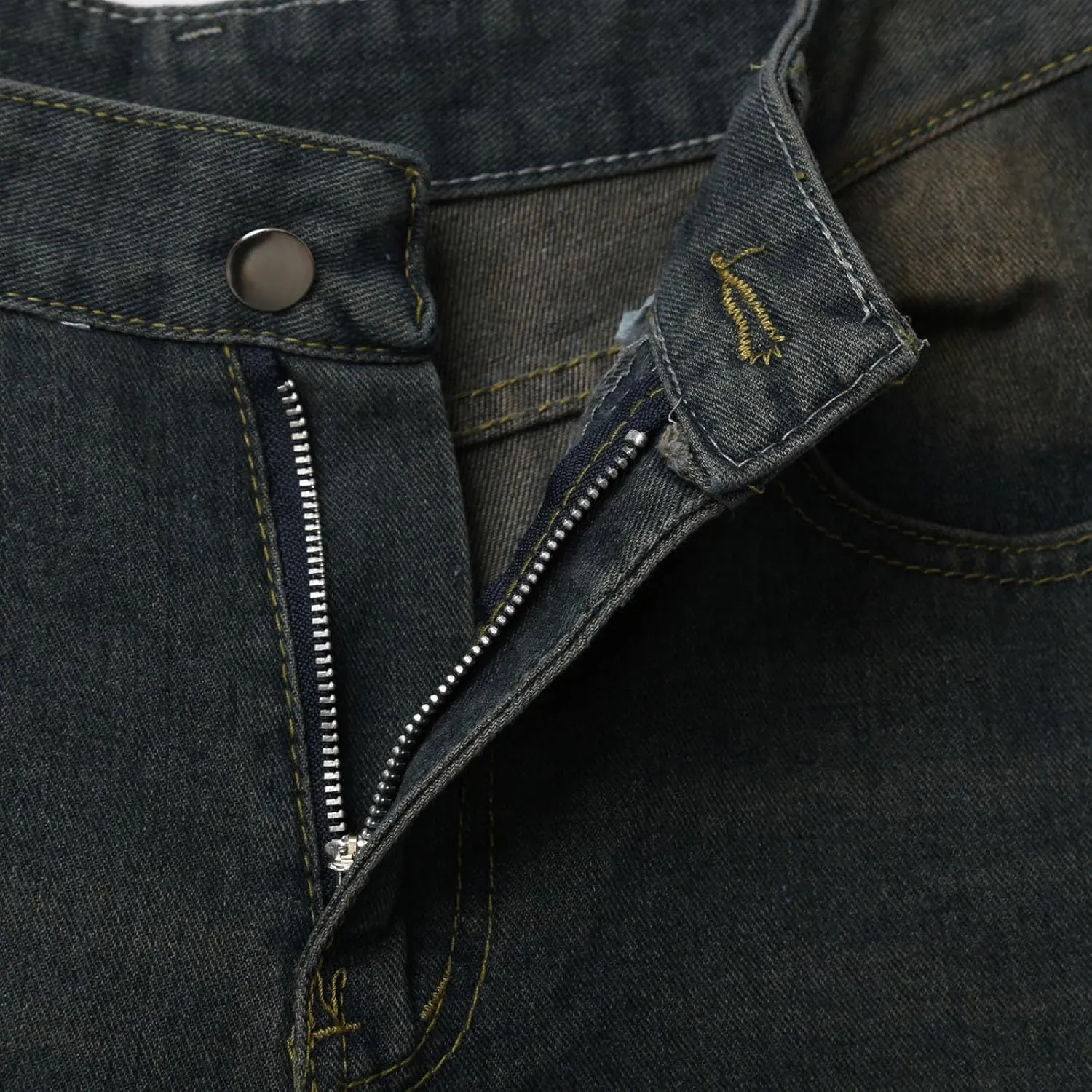 Baggy Jean Shorts for Men Casual Loose Fit Hip Hop Skateboard Denim Shorts Streetwear
