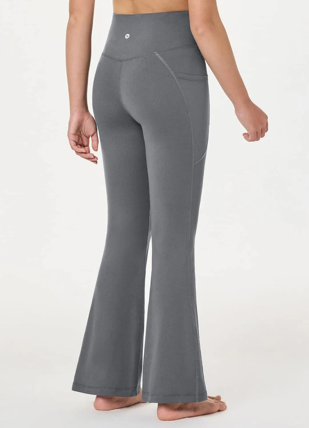 baleaf Girls' Flare Leggings Cross High Waisted Bootcut Yoga Dance Pants Kids Bell Bottoms Leggings with Pockets