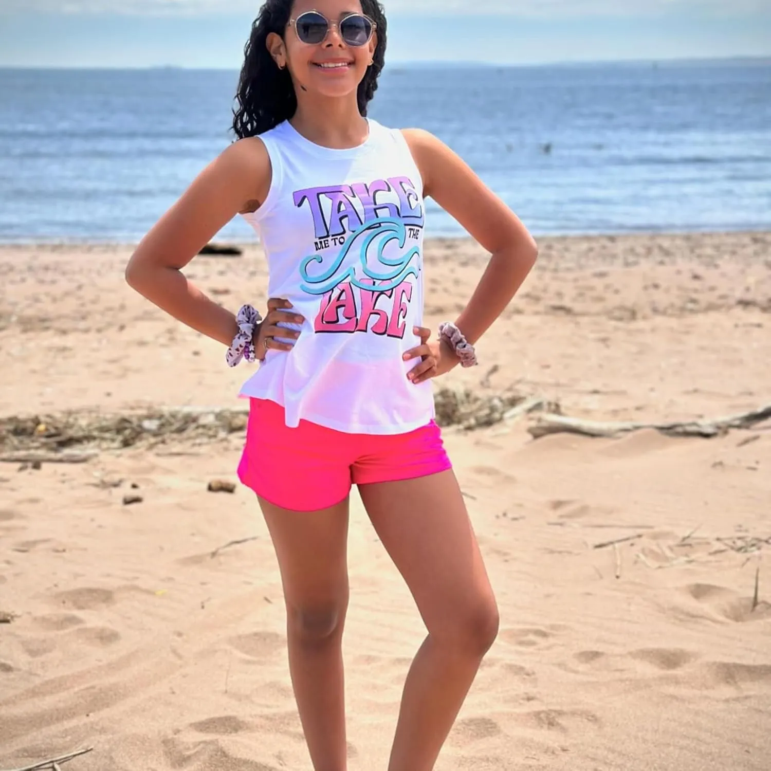 BIG ELEPHANT Girls Swim Shorts, UPF 50  Quick Dry Kids Active Beach Board Short, Youth Swimsuit Bottoms