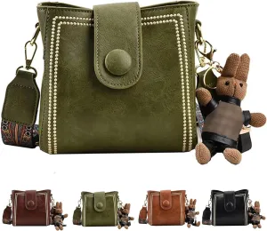 Bootara Bucket Bag, Bootara Women's Vintage Bunny Charm Bucket Bag  Convertible Shoulder Crossbody, Spacious Travel Tote
