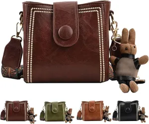 Bootara Bucket Bag, Bootara Women's Vintage Bunny Charm Bucket Bag  Convertible Shoulder Crossbody, Spacious Travel Tote