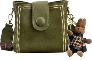 Bootara Bucket Bag, Spacious Vintage Retro Small Water Bucket Bag Adjustable Wider Shoulder With A Cute Rabbit Charm