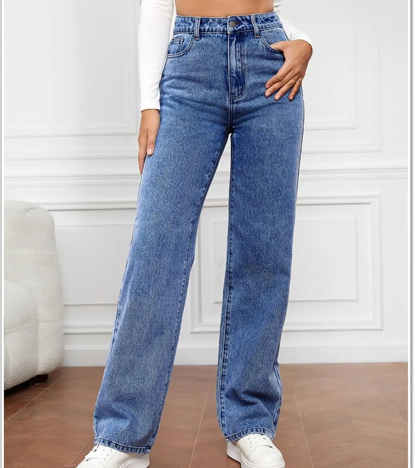Bootcut Jeans for Women High Rise Straight Leg Denim Pants Stretchy Trendy Trousers Fashion Skinny Loose Fit Jean Pants