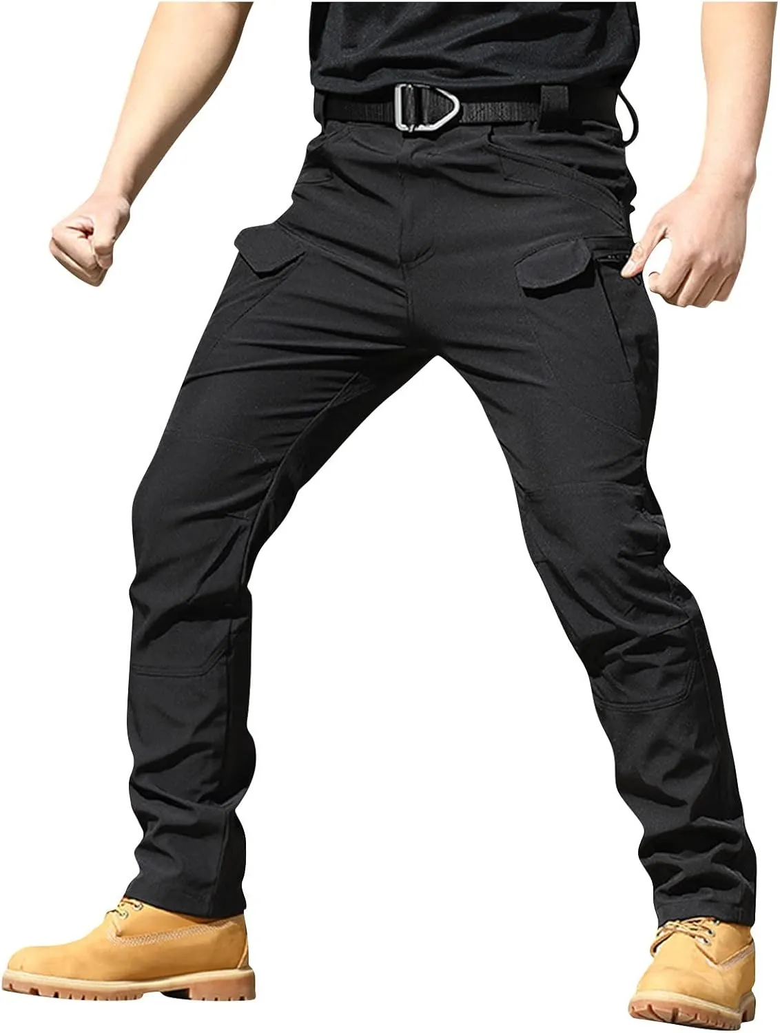 Camo Pants Men Cargo Multi Pockets Straight Fit Pants Slim Ripstop Stretch Y2K Pants Tapered Fit Match Trousers Work