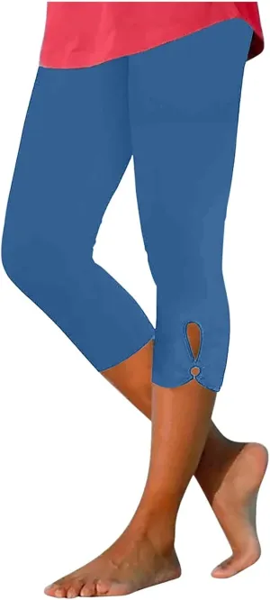 Capri Leggings for Women Trendy Casual Plus Size Yoga Pants Slim Fit Comfy Stretchy Workout Vacation Outfits