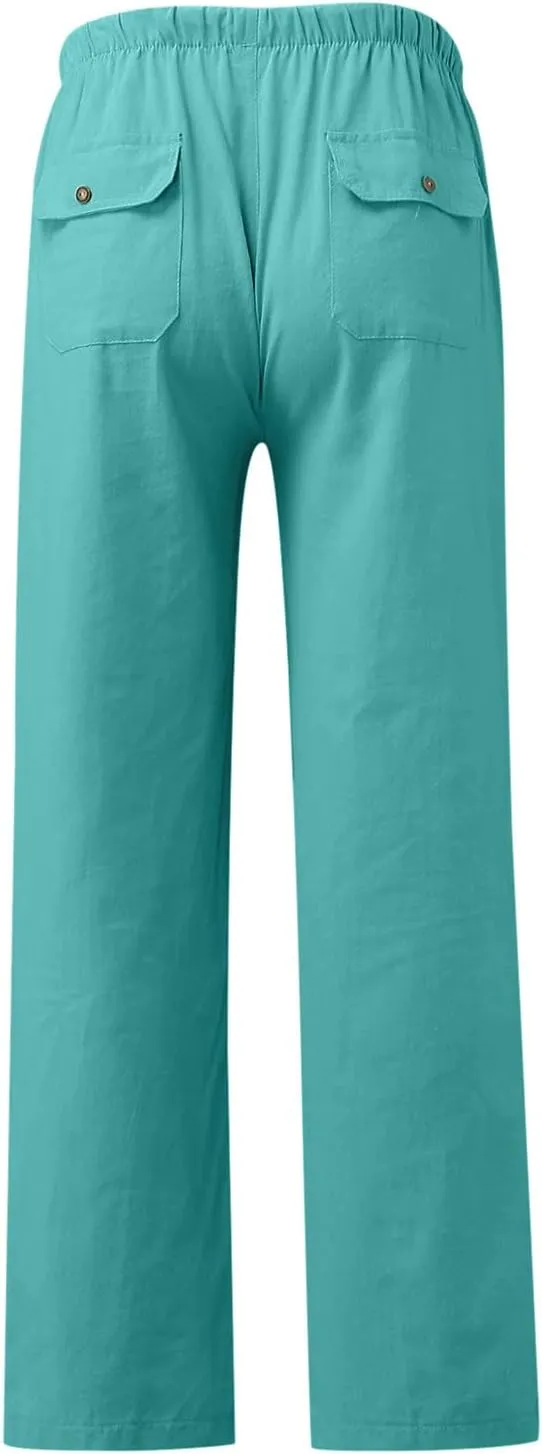 Casual Work Pants for Men Mens Casual Dress Pants Men's Slim-Fit Wrinkle- Flat-Front Chino Straight Fit Twill Pant
