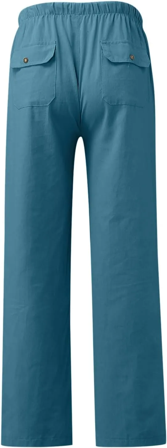 Casual Work Pants for Men Mens Casual Dress Pants Men's Slim-Fit Wrinkle- Flat-Front Chino Straight Fit Twill Pant