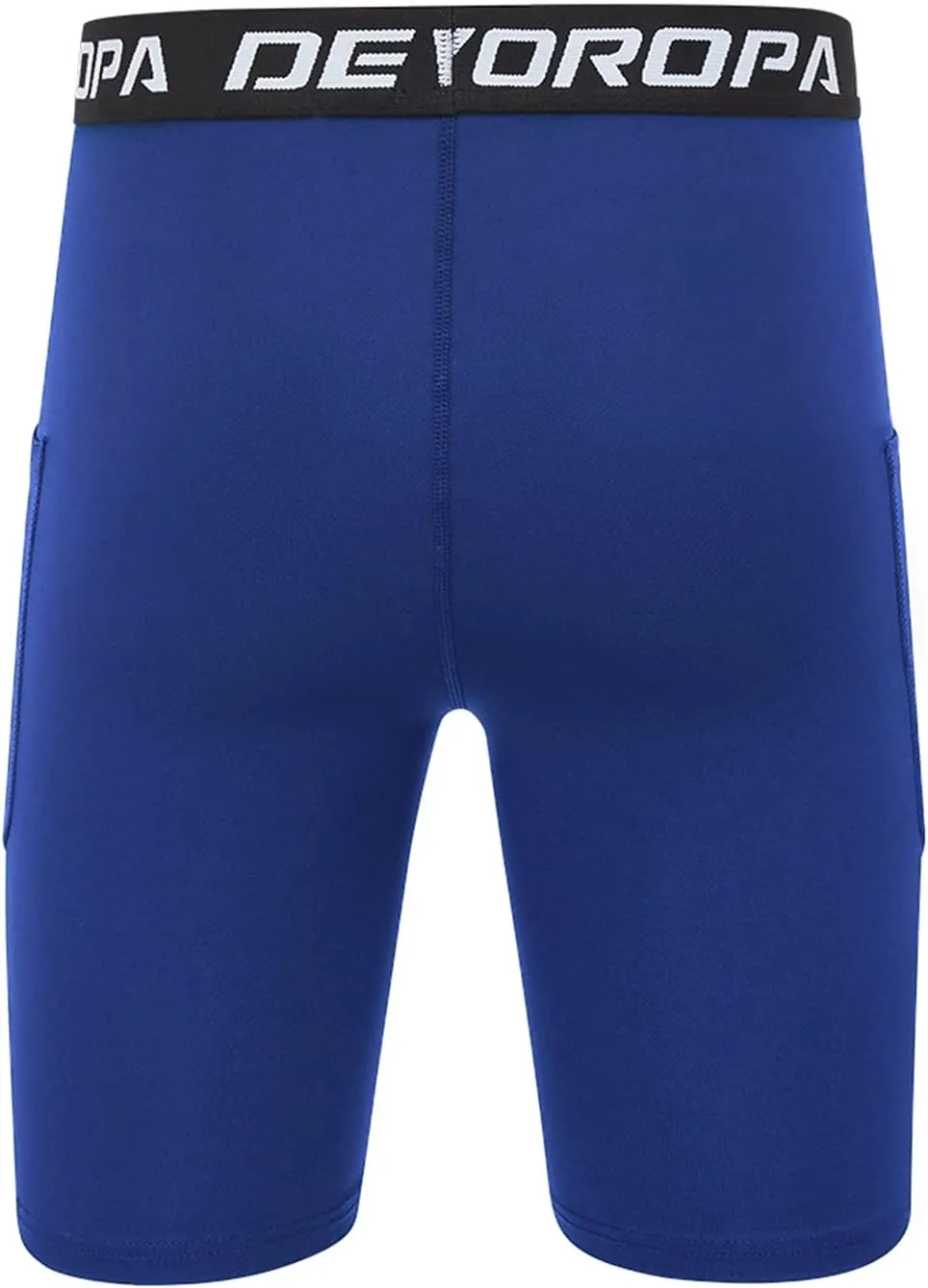 DEVOROPA Youth Boys' Compression Shorts Performance Athletic Base Layers Workout Training Underwear Side Pocket (Pack of 2)
