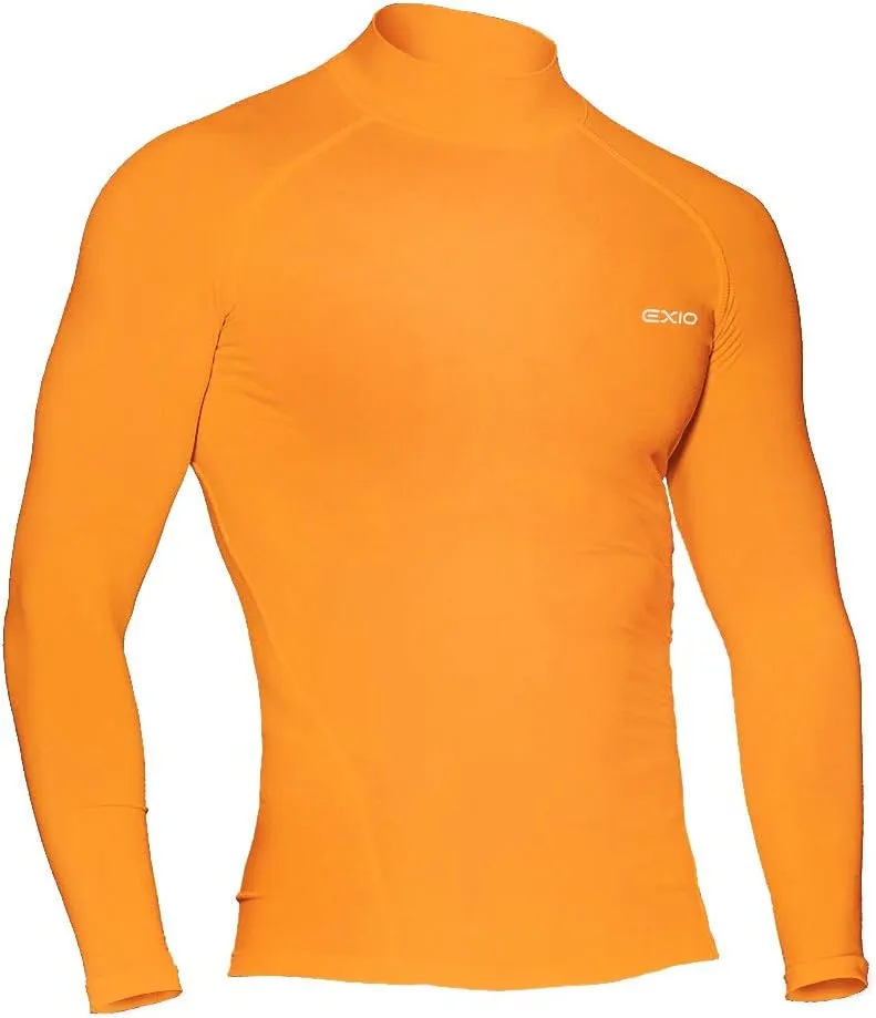 EXIO Mens Mock Compression Baselayer Top Cool Dry Long-Sleeve Shirt EX-T02