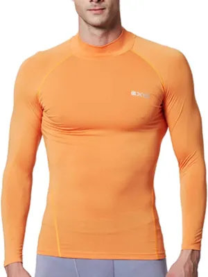 EXIO Mens Mock Compression Baselayer Top Cool Dry Long-Sleeve Shirt EX-T02