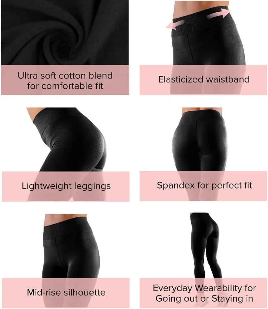 Felina Cotton Modal Leggings - Cotton Leggings for Women - Extra Lightweight