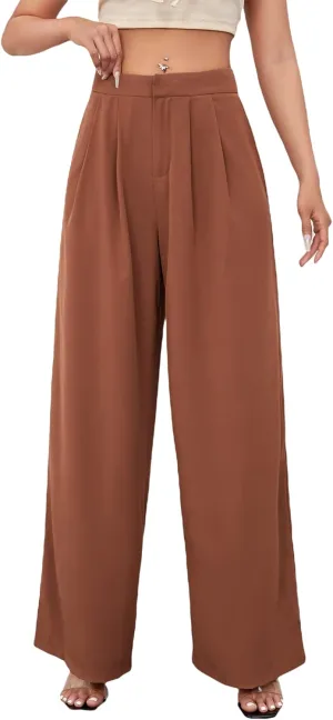 Floerns womens Pleated,palazzo,casual