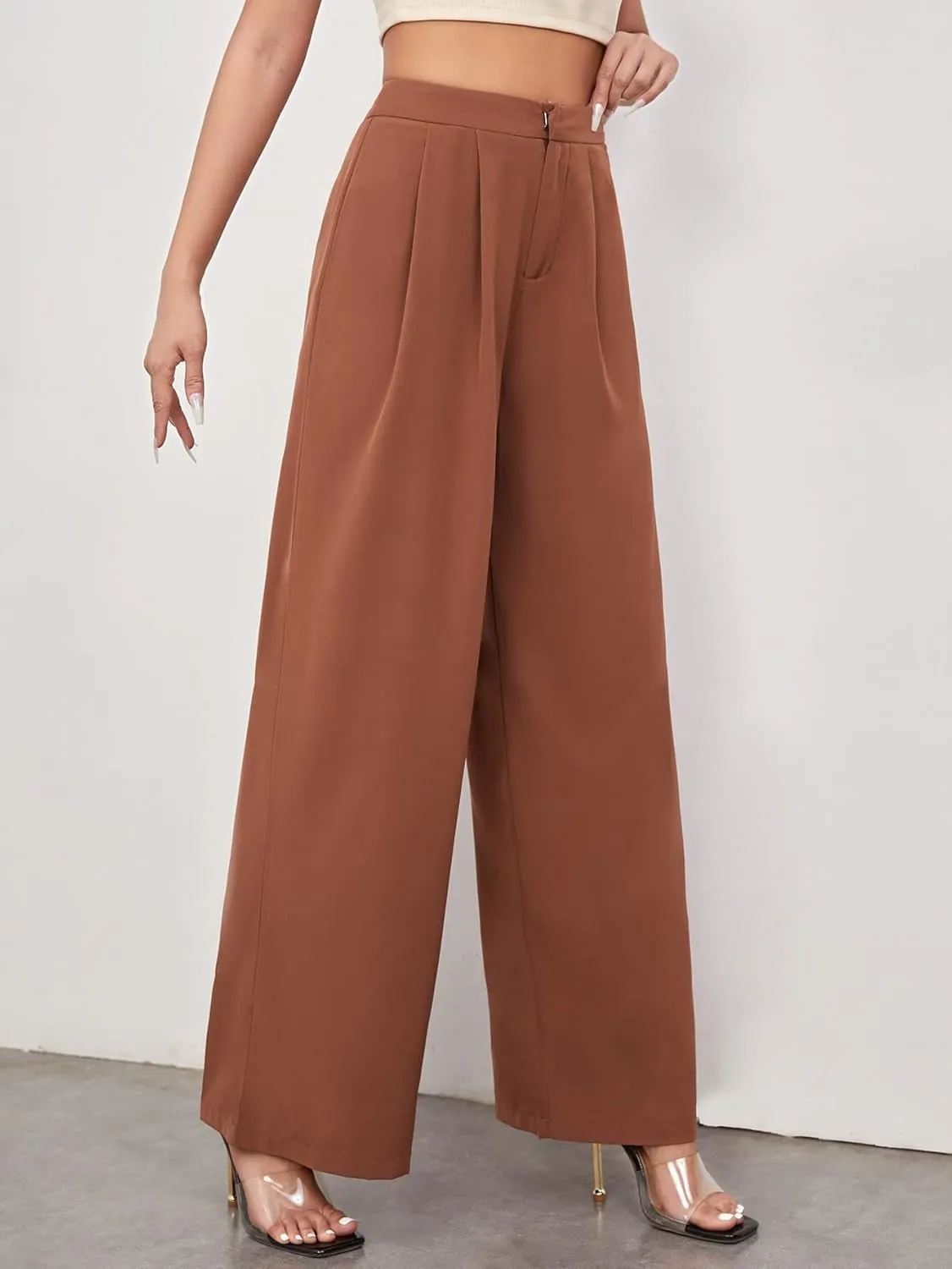 Floerns womens Pleated,palazzo,casual