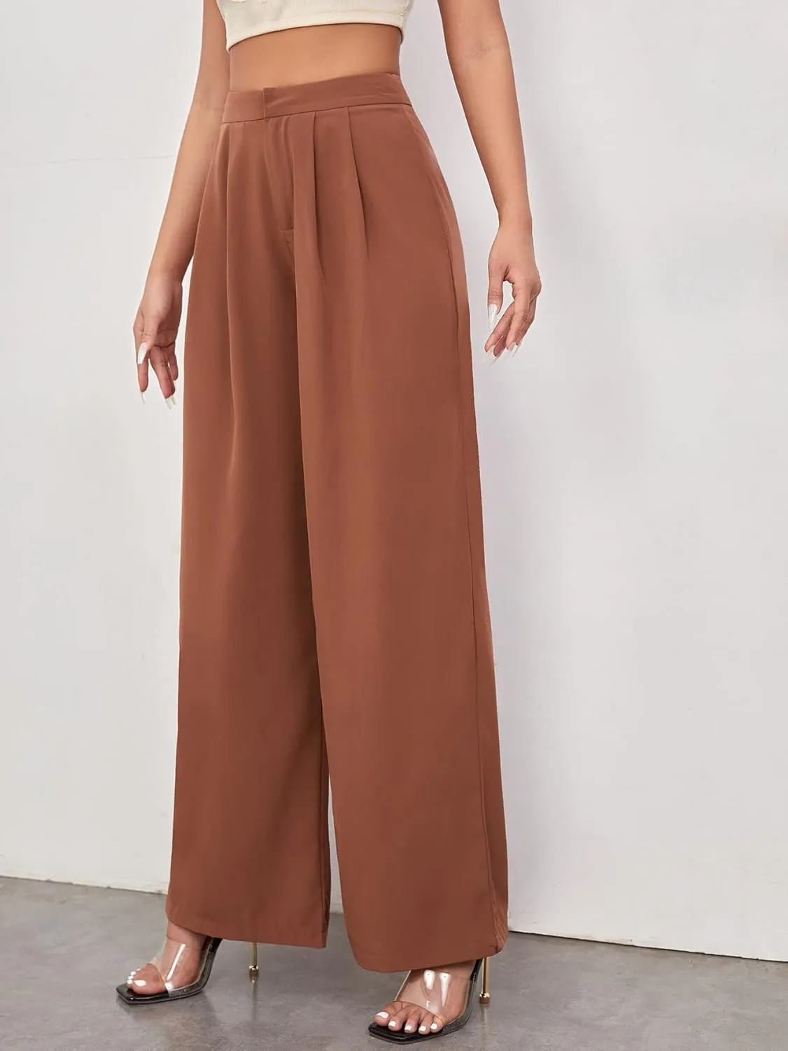 Floerns womens Pleated,palazzo,casual
