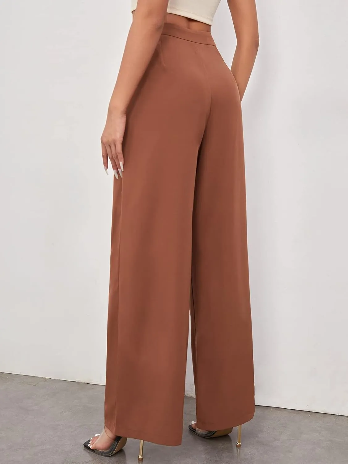 Floerns womens Pleated,palazzo,casual