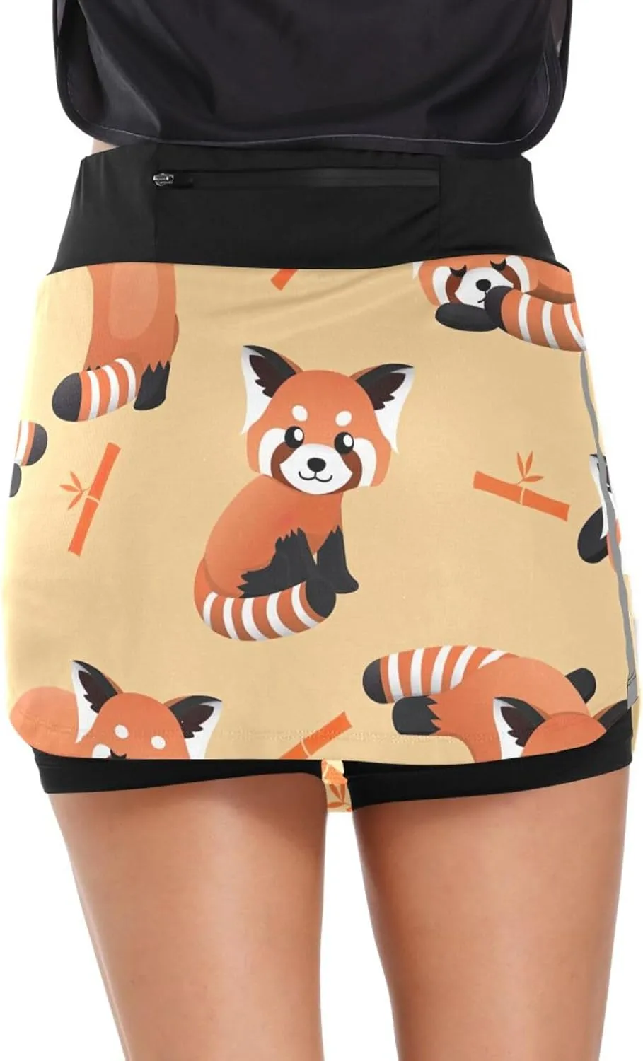 GAIGEO Cute Red Panda Womens Sport Skirt Skort, Women Skirt with Pockets, Lightweight Scort Skirt for Women Summer,S-XXL