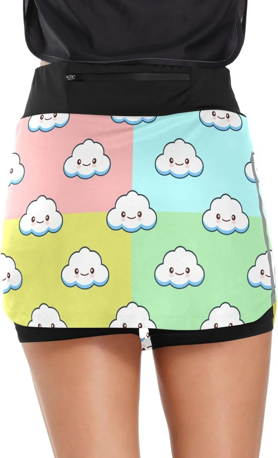 GAIGEO Cute Red Panda Womens Sport Skirt Skort, Women Skirt with Pockets, Lightweight Scort Skirt for Women Summer,S-XXL