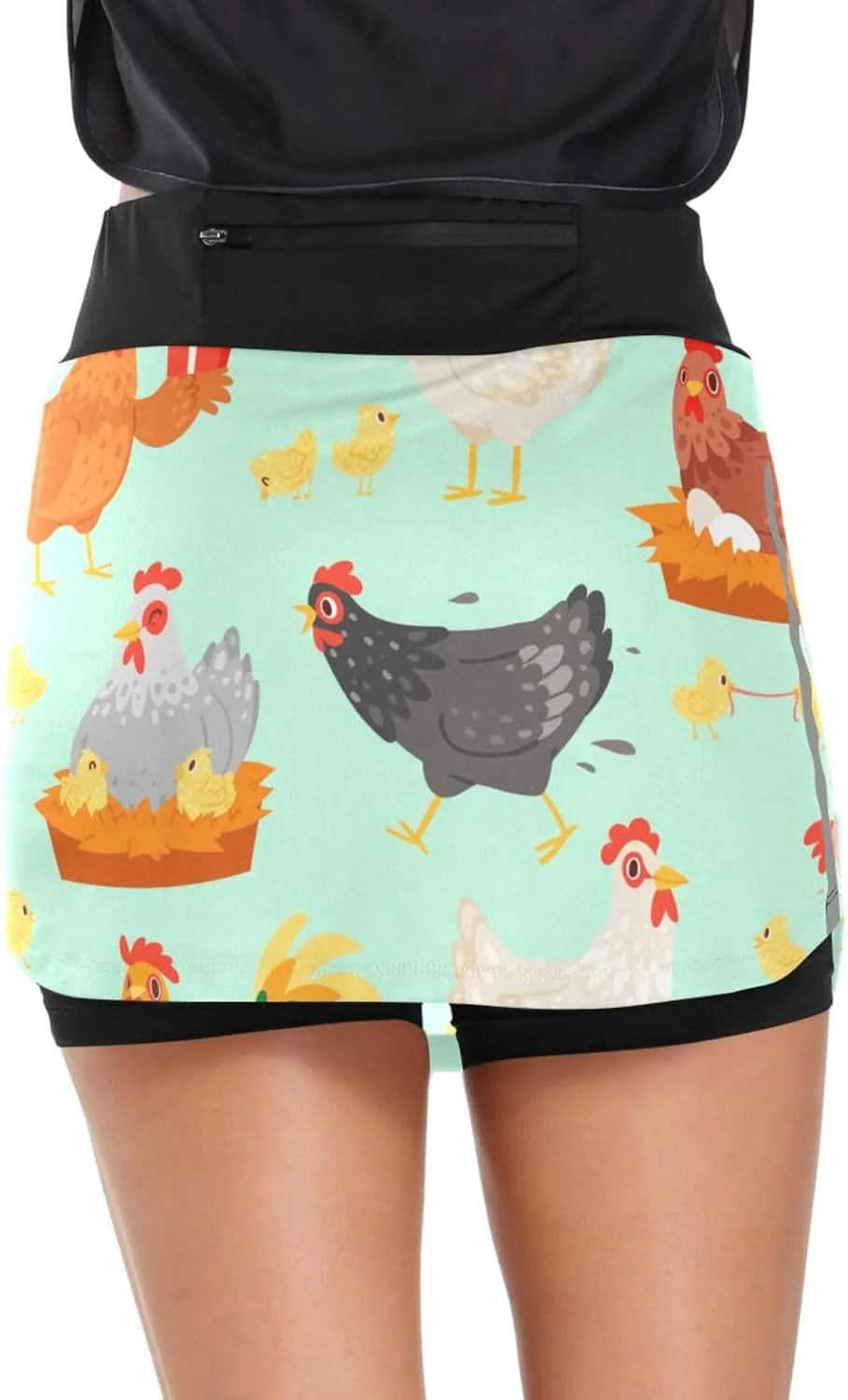 GAIGEO Sport Baseball Print Workout Skirt, Casual Skort Skirt with Pockets, Skorts for Women Casual Sports, S-XXL