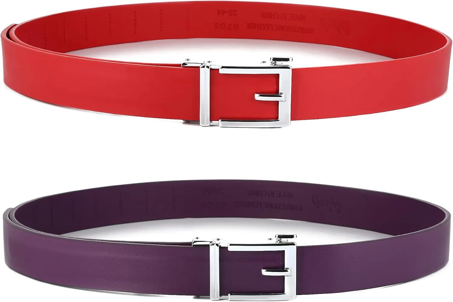 Gelante Genuine Leather Ratchet Dress Belt With Automatic Sliding Buckle - Minimalistic Style-Trim to Fit