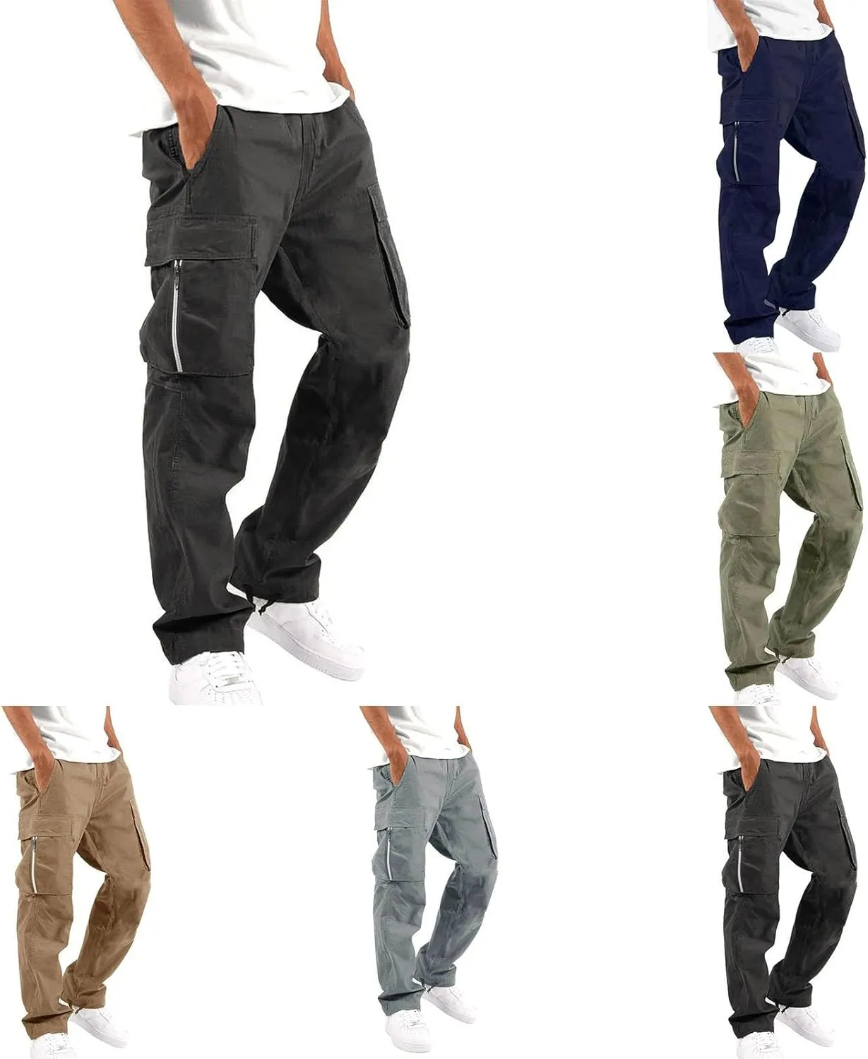GIERIDUC Men's Wide Leg Flare Sweatpants Men's Lightweight Work Pants Off White Tracksuit Bottoms Long Length Mens Trousers