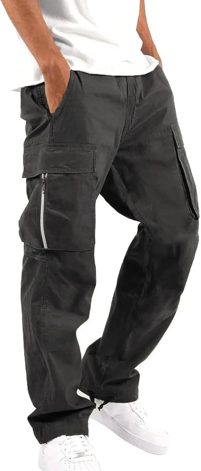 GIERIDUC Men's Wide Leg Flare Sweatpants Men's Lightweight Work Pants Off White Tracksuit Bottoms Long Length Mens Trousers